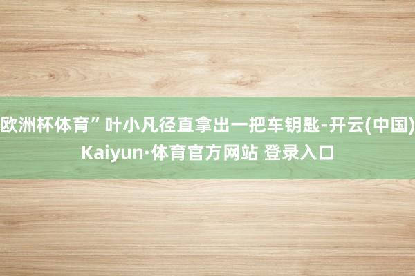 欧洲杯体育”叶小凡径直拿出一把车钥匙-开云(中国)Kaiyun·体育官方网站 登录入口