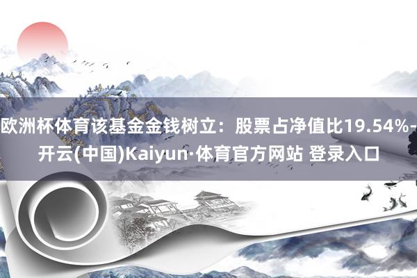 欧洲杯体育该基金金钱树立：股票占净值比19.54%-开云(中国)Kaiyun·体育官方网站 登录入口