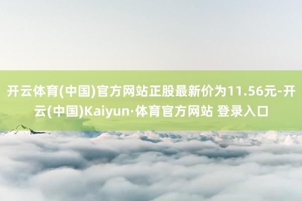 开云体育(中国)官方网站正股最新价为11.56元-开云(中国)Kaiyun·体育官方网站 登录入口