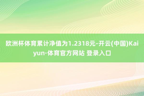 欧洲杯体育累计净值为1.2318元-开云(中国)Kaiyun·体育官方网站 登录入口