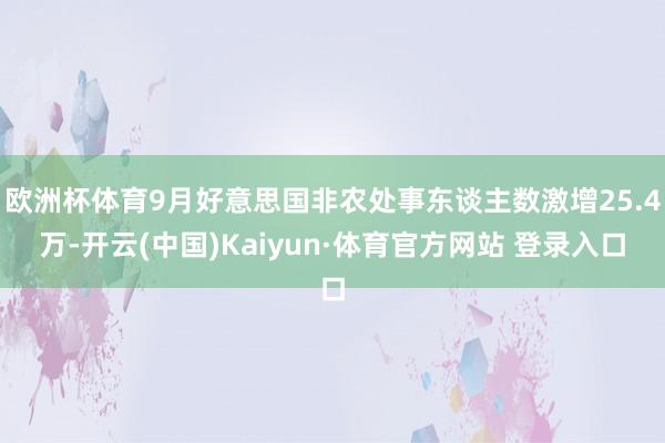 欧洲杯体育9月好意思国非农处事东谈主数激增25.4万-开云(中国)Kaiyun·体育官方网站 登录入口