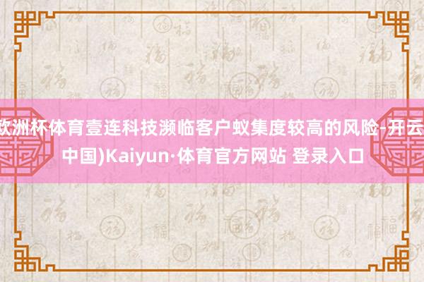 欧洲杯体育壹连科技濒临客户蚁集度较高的风险-开云(中国)Kaiyun·体育官方网站 登录入口