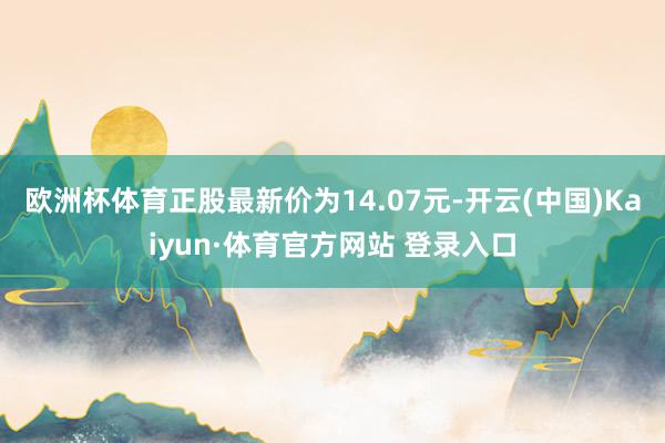 欧洲杯体育正股最新价为14.07元-开云(中国)Kaiyun·体育官方网站 登录入口