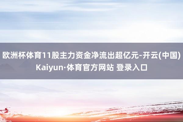 欧洲杯体育11股主力资金净流出超亿元-开云(中国)Kaiyun·体育官方网站 登录入口