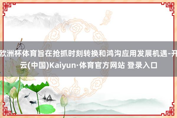 欧洲杯体育旨在抢抓时刻转换和鸿沟应用发展机遇-开云(中国)Kaiyun·体育官方网站 登录入口