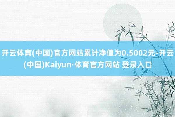 开云体育(中国)官方网站累计净值为0.5002元-开云(中国)Kaiyun·体育官方网站 登录入口