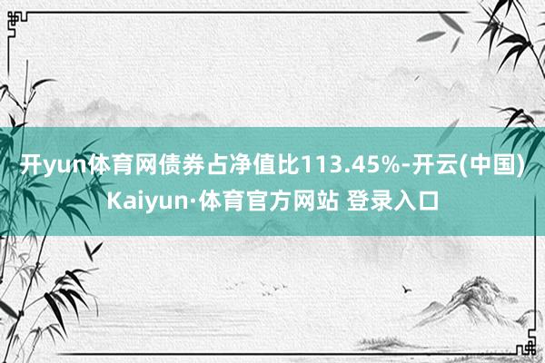 开yun体育网债券占净值比113.45%-开云(中国)Kaiyun·体育官方网站 登录入口