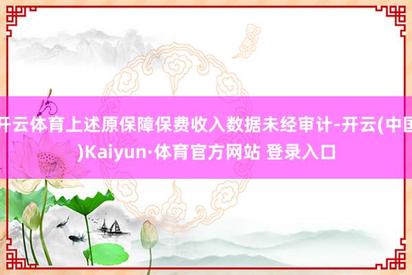 开云体育上述原保障保费收入数据未经审计-开云(中国)Kaiyun·体育官方网站 登录入口